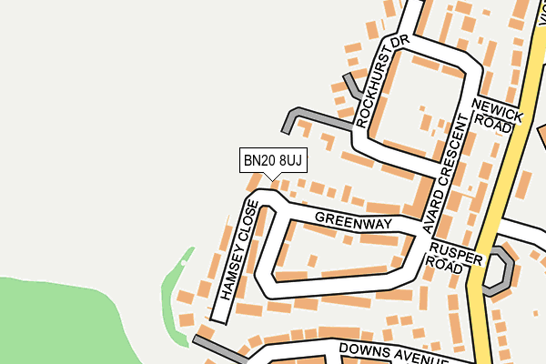 BN20 8UJ map - OS OpenMap – Local (Ordnance Survey)