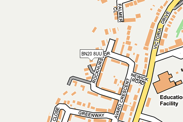 BN20 8UU map - OS OpenMap – Local (Ordnance Survey)