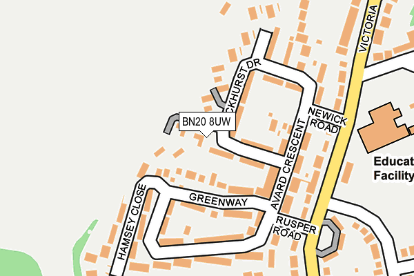 BN20 8UW map - OS OpenMap – Local (Ordnance Survey)