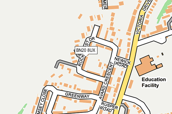 BN20 8UX map - OS OpenMap – Local (Ordnance Survey)