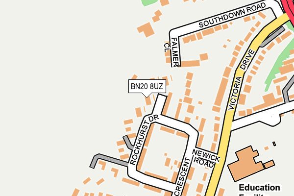 BN20 8UZ map - OS OpenMap – Local (Ordnance Survey)