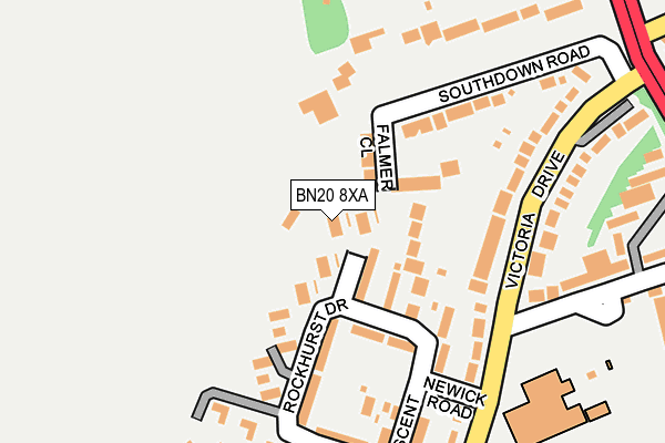 BN20 8XA map - OS OpenMap – Local (Ordnance Survey)