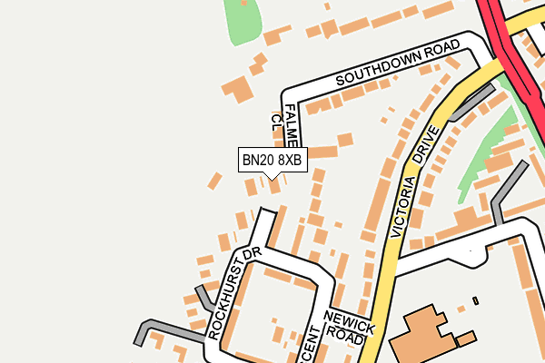 BN20 8XB map - OS OpenMap – Local (Ordnance Survey)