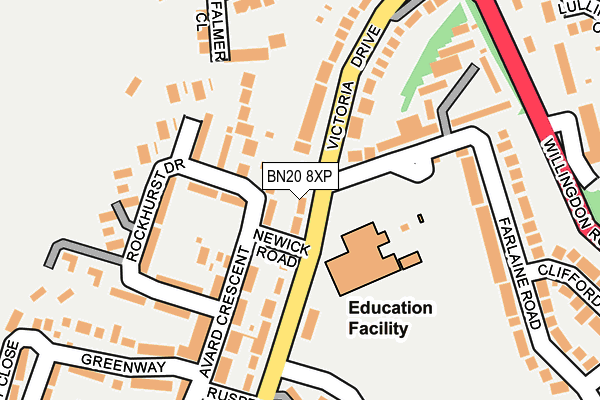 BN20 8XP map - OS OpenMap – Local (Ordnance Survey)