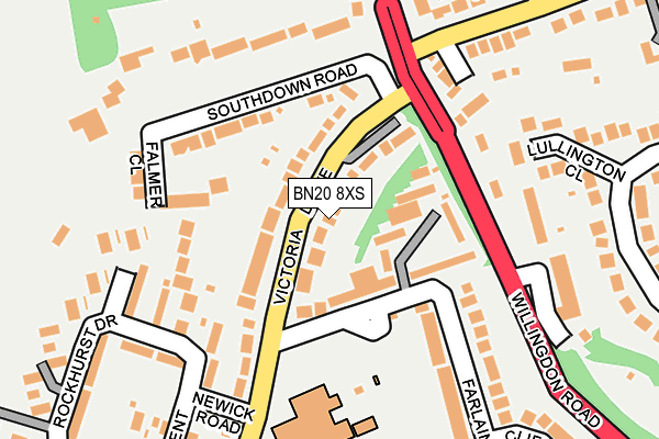 BN20 8XS map - OS OpenMap – Local (Ordnance Survey)