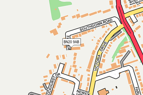 BN20 9AB map - OS OpenMap – Local (Ordnance Survey)