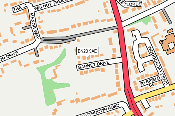BN20 9AE map - OS OpenMap – Local (Ordnance Survey)
