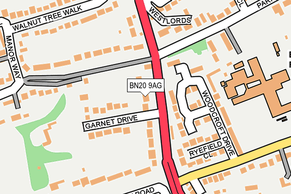 BN20 9AG map - OS OpenMap – Local (Ordnance Survey)