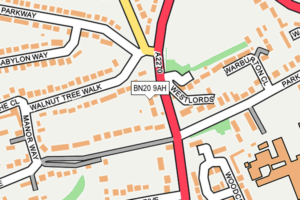 BN20 9AH map - OS OpenMap – Local (Ordnance Survey)