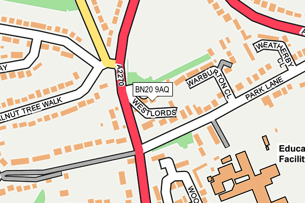 BN20 9AQ map - OS OpenMap – Local (Ordnance Survey)