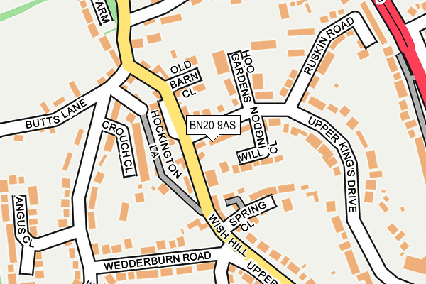 BN20 9AS map - OS OpenMap – Local (Ordnance Survey)