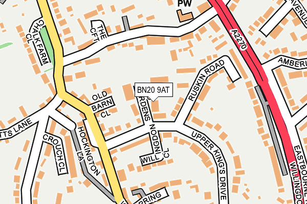 BN20 9AT map - OS OpenMap – Local (Ordnance Survey)