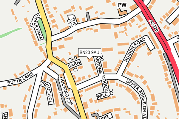 BN20 9AU map - OS OpenMap – Local (Ordnance Survey)