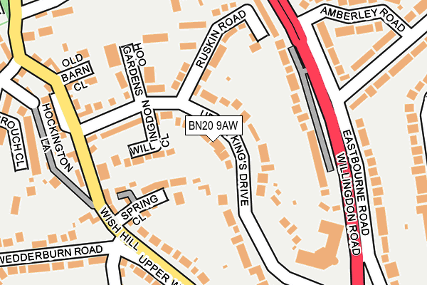 BN20 9AW map - OS OpenMap – Local (Ordnance Survey)