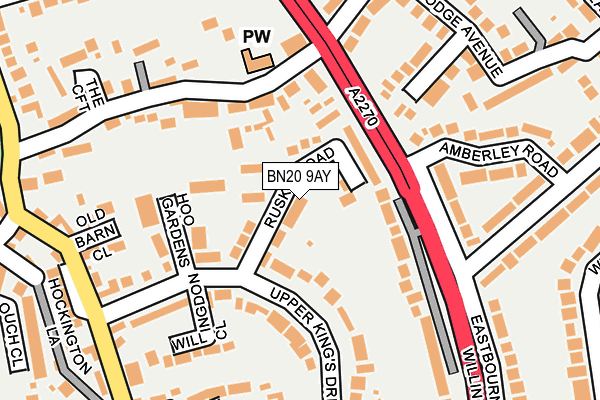 BN20 9AY map - OS OpenMap – Local (Ordnance Survey)