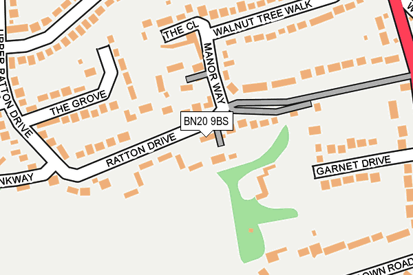 BN20 9BS map - OS OpenMap – Local (Ordnance Survey)