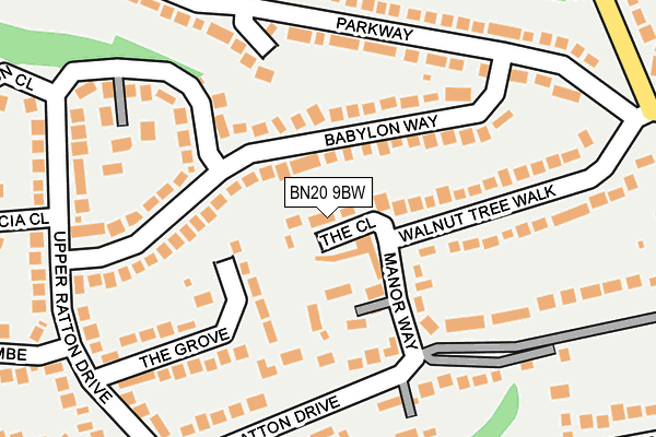 BN20 9BW map - OS OpenMap – Local (Ordnance Survey)