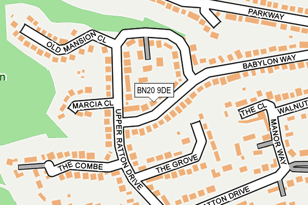 BN20 9DE map - OS OpenMap – Local (Ordnance Survey)