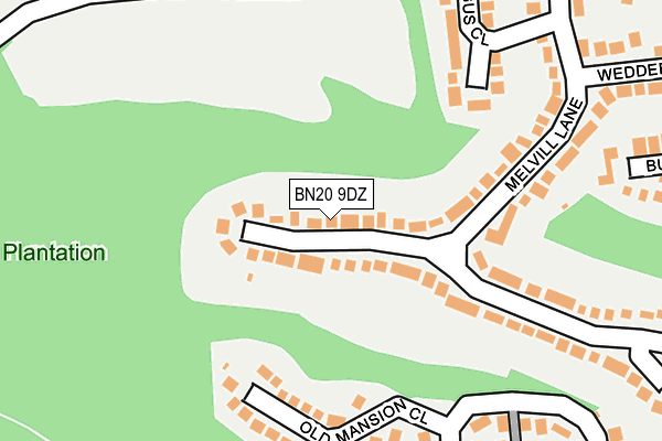 BN20 9DZ map - OS OpenMap – Local (Ordnance Survey)