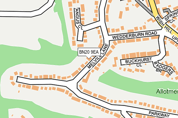 BN20 9EA map - OS OpenMap – Local (Ordnance Survey)
