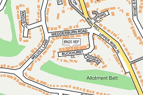 BN20 9EF map - OS OpenMap – Local (Ordnance Survey)