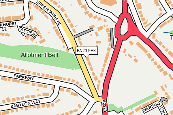 BN20 9EX map - OS OpenMap – Local (Ordnance Survey)
