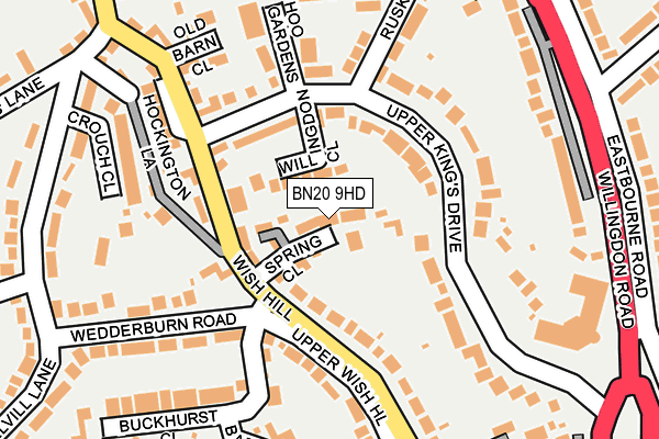BN20 9HD map - OS OpenMap – Local (Ordnance Survey)