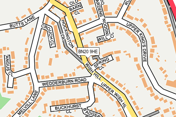 BN20 9HE map - OS OpenMap – Local (Ordnance Survey)