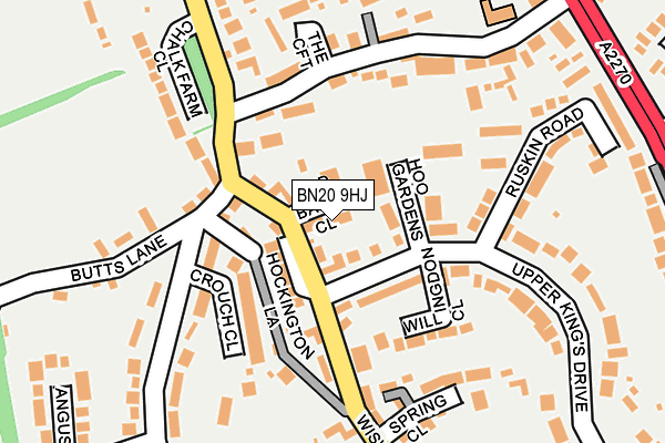 BN20 9HJ map - OS OpenMap – Local (Ordnance Survey)