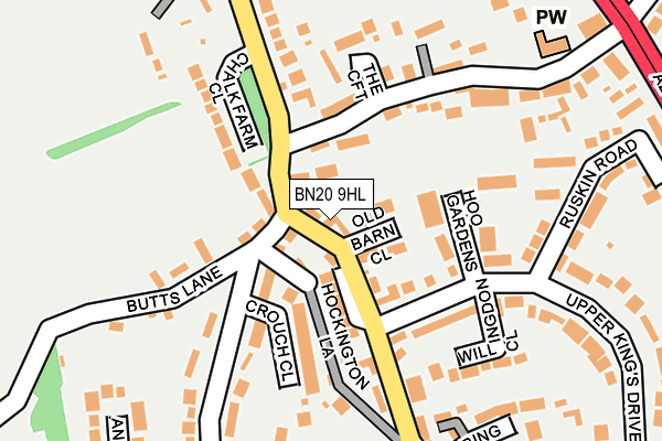 BN20 9HL map - OS OpenMap – Local (Ordnance Survey)