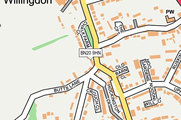BN20 9HN map - OS OpenMap – Local (Ordnance Survey)