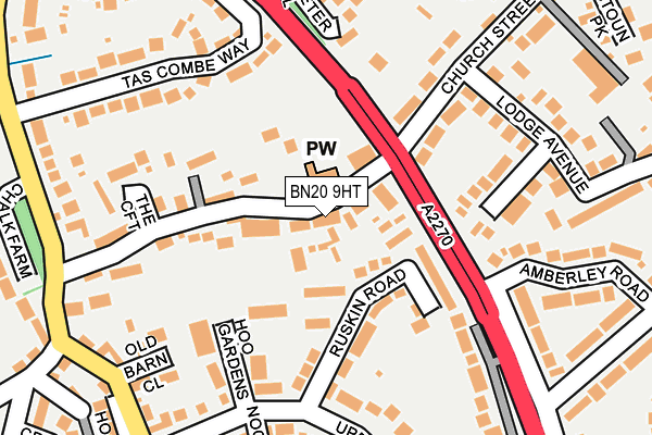 BN20 9HT map - OS OpenMap – Local (Ordnance Survey)