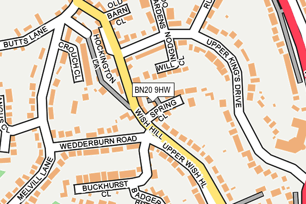 BN20 9HW map - OS OpenMap – Local (Ordnance Survey)