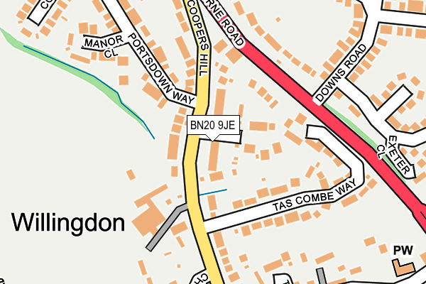 BN20 9JE map - OS OpenMap – Local (Ordnance Survey)