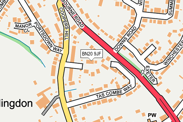 BN20 9JF map - OS OpenMap – Local (Ordnance Survey)