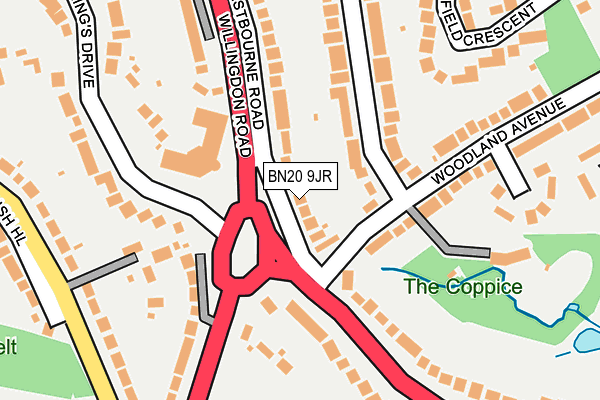 BN20 9JR map - OS OpenMap – Local (Ordnance Survey)