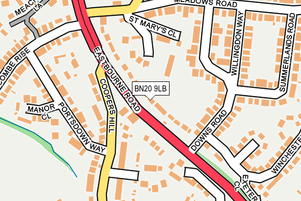 BN20 9LB map - OS OpenMap – Local (Ordnance Survey)