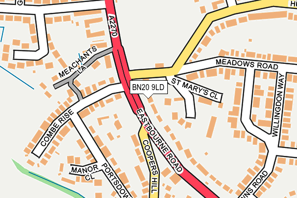 BN20 9LD map - OS OpenMap – Local (Ordnance Survey)