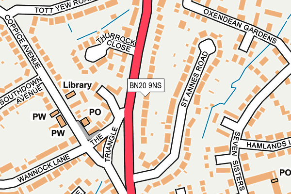 BN20 9NS map - OS OpenMap – Local (Ordnance Survey)
