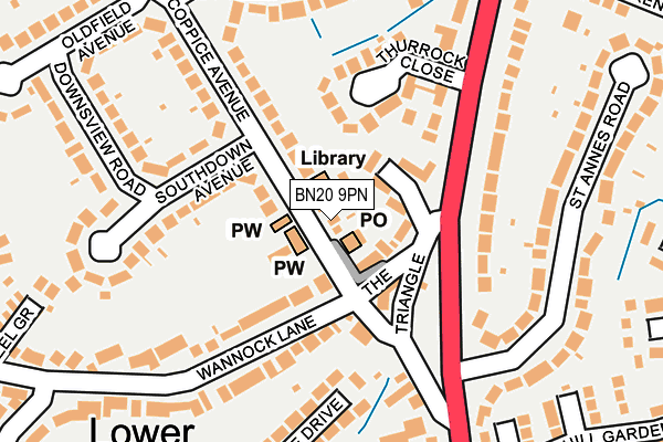 BN20 9PN map - OS OpenMap – Local (Ordnance Survey)