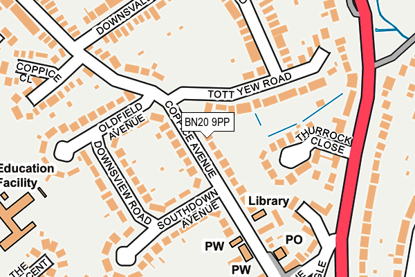 BN20 9PP map - OS OpenMap – Local (Ordnance Survey)