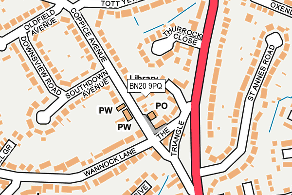 BN20 9PQ map - OS OpenMap – Local (Ordnance Survey)