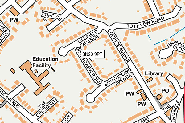 BN20 9PT map - OS OpenMap – Local (Ordnance Survey)