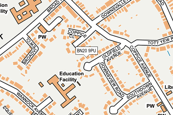BN20 9PU map - OS OpenMap – Local (Ordnance Survey)