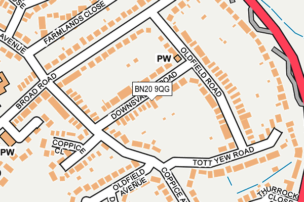 BN20 9QG map - OS OpenMap – Local (Ordnance Survey)