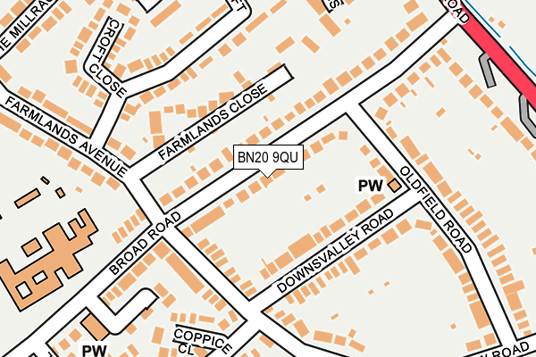BN20 9QU map - OS OpenMap – Local (Ordnance Survey)