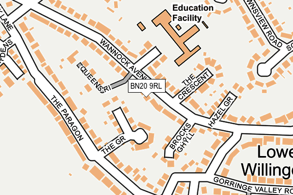 BN20 9RL map - OS OpenMap – Local (Ordnance Survey)