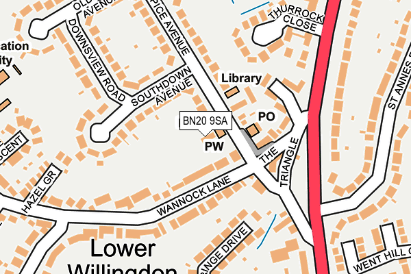 BN20 9SA map - OS OpenMap – Local (Ordnance Survey)