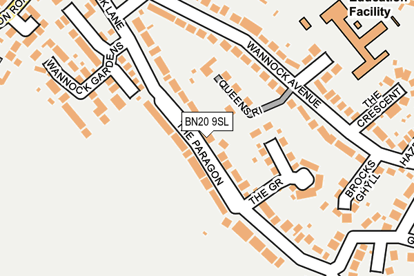 BN20 9SL map - OS OpenMap – Local (Ordnance Survey)