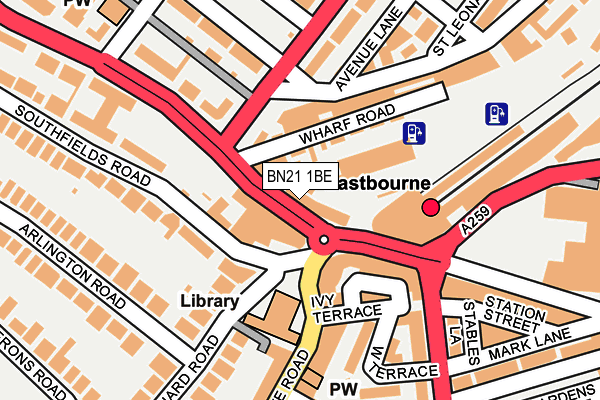 BN21 1BE map - OS OpenMap – Local (Ordnance Survey)
